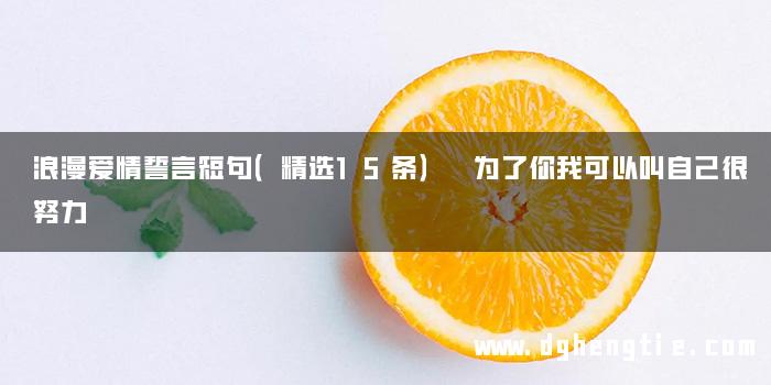 浪漫爱情誓言短句（精选15条） 为了你我可以叫自己很努力